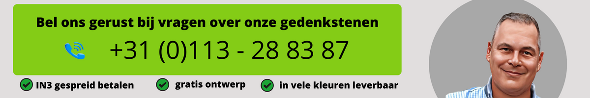 klantenservice Gedenk Idee  - bel 0113 - 28 83 87